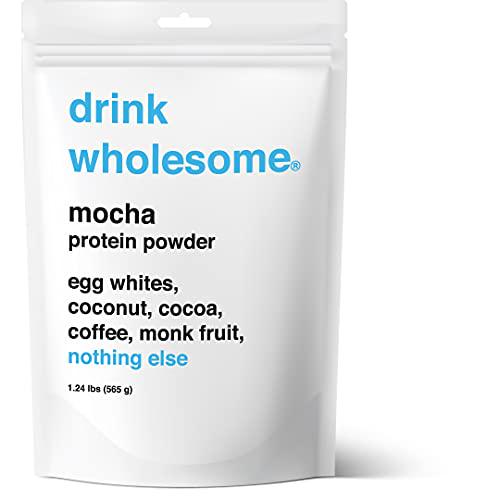 Drink Wholesome, Stomach Friendly Protein Powder, Easy To Digest, For Sensitive Stomachs, Dairy Free, Additive Free, 20g Protein, Mocha