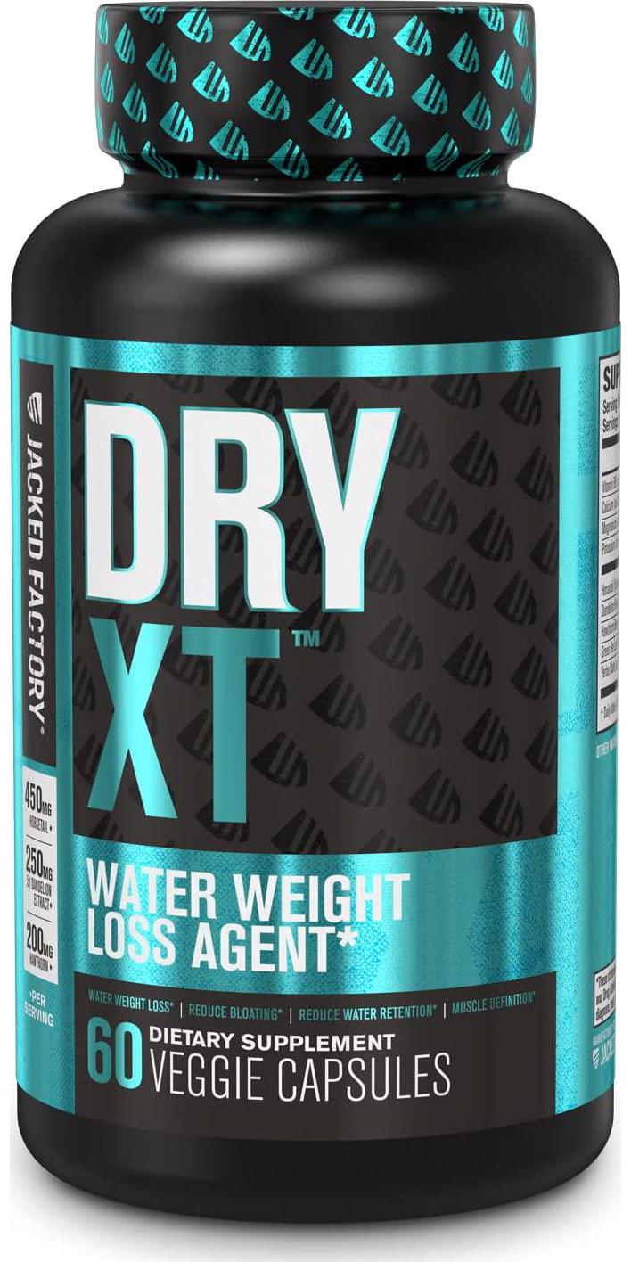 Dry-XT Water Weight Loss Diuretic Pills - Natural Supplement for Reducing Water Retention and Bloating Relief w/Dandelion Root Extract, Potassium, 7 More Powerful Ingredients - 60 Veggie Capsules