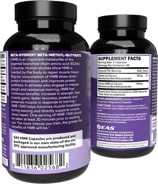 EAS HMB 1500mg - 120 Capsules - Protect and Preserve Lean Muscle - Support Lean Body Mass - Enhanced Recovery and Muscle Repair