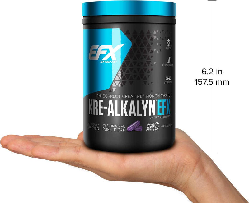 EFX Kre-Alkalyn | PH Correct Creatine Monohydrate | Patented Formula, Gain Strength, Build Muscle and Enhance Performance - 400 Capsules / 200 Servings