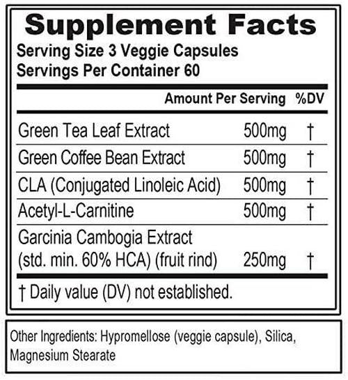 EVL Metabolism Booster for Weight Loss - Premium Appetite Suppressant for Weight Loss for Men and Women - Lean Mode Green Coffee Bean Extract CLA Carnitine and Garcinia Cambogia Weight Loss Pills