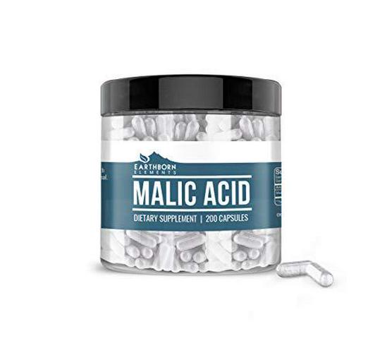 Earthborn Elements Malic Acid, 200 Capsules, Pure and Undiluted, No Additives