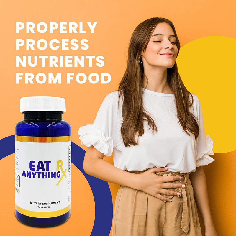 Eat Anything Rx Digestive Enzymes, Fructose Malabsorption Aid, More- Prebiotics, Probiotics and Xylose Isomerase -Digestion and Lactose Absorption -May Help Bloating, Gas Relief, IBS and Leaky Gut (60)