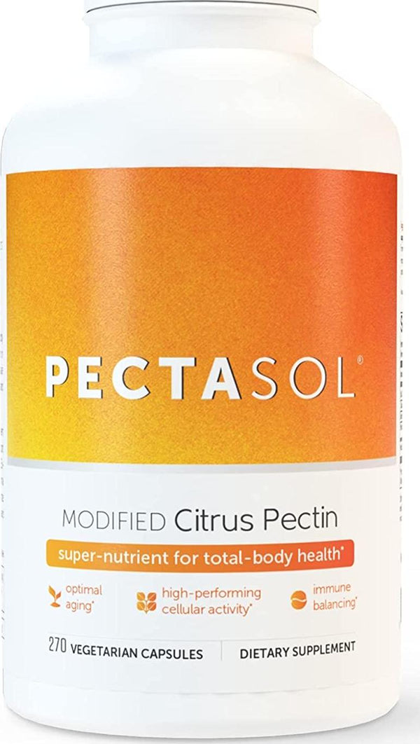 EcoNugenics PectaSol Modified Citrus Pectin for Total-Body Health and Optimal Aging - Clinically Researched and Patented - Daily Super-Nutrient for High Performing Cells - Immune Balancing - Safe Detox (270 Capsules)