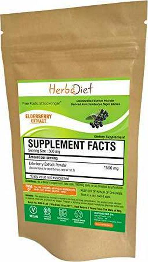 Elderberry Extract Powder | 10:1 Concentrated Extra Strength Black Elderberry Sambucus | Immune System, Energy Booster, Antioxidant Supplement | Non-GMO, Gluten Free (50 Gram)