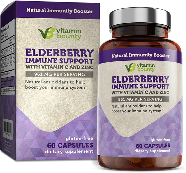 Elderberry Immune Support with Vitamin C, Zinc, Echinacea and Garlic