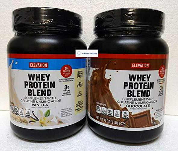 Elevation by Millville Whey Protein Powder Blend 2 Flavors Chocolate and Vanilla Combo Bundle 32oz 907g (Pack of Two)