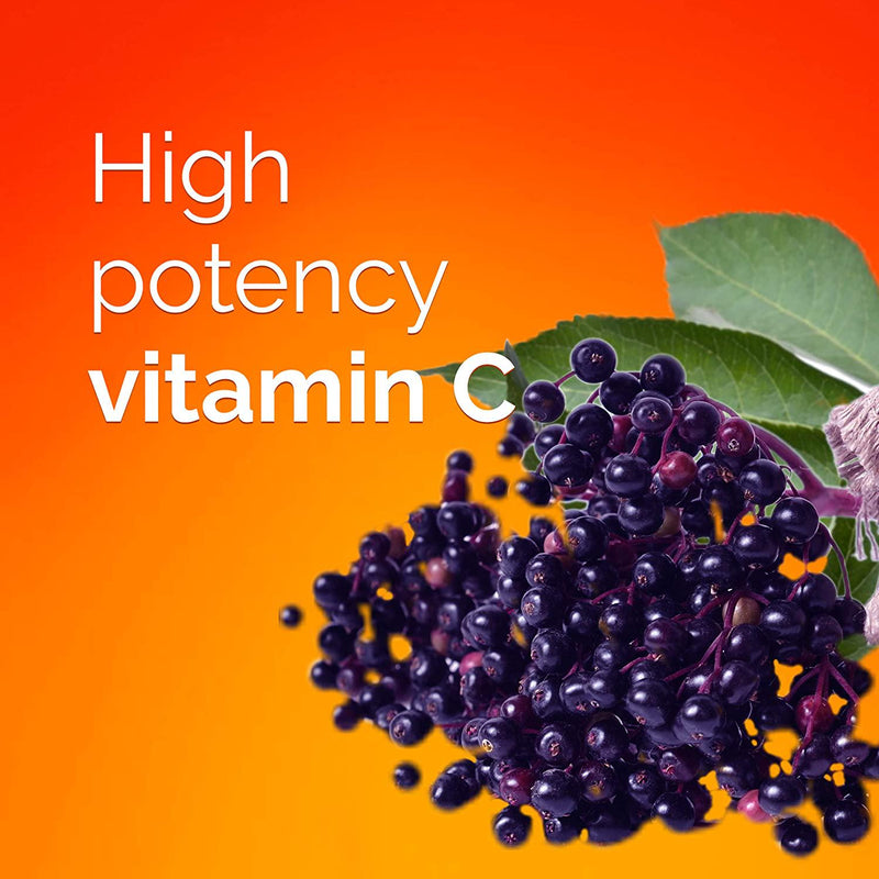 Emergen-C Elderberry Fizzy Drink Mix, Elderberry Immune Support, Natural Flavors, With High Potency Vitamin C, Elderberry, 18 Count