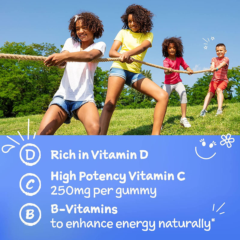 Emergen-C Kidz Immune + Support Dietary Supplements, Fun-Tastic Fruit Flavored Gummies with Vitamin C, B and D, 44 Count