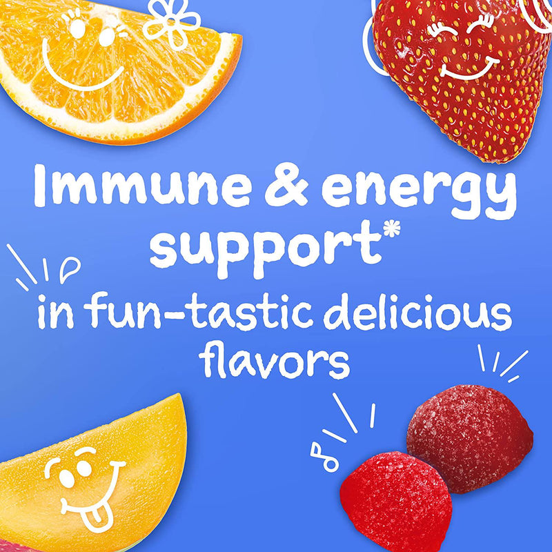 Emergen-C Kidz Immune + Support Dietary Supplements, Fun-Tastic Fruit Flavored Gummies with Vitamin C, B and D, 44 Count
