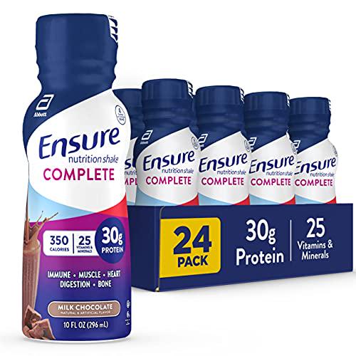 Ensure COMPLETE Nutrition Shake, 30g of Protein, Meal Replacement Shake, with Nutrients for Immune Health, Chocolate, 10 fl oz, 24 Count