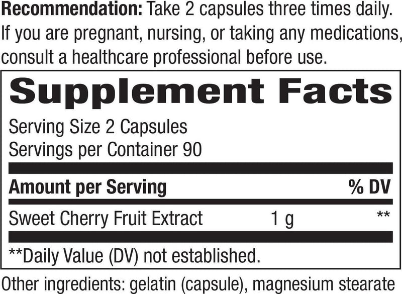 Enzymatic Therapy Cherry Fruit Sweet Cherry Extract 1,000 mg Potency, 180 Count