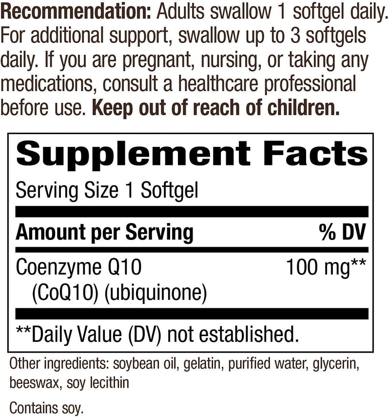 Enzymatic Therapy CoQ10 100 mg Ubiquinone, 120 Softgels