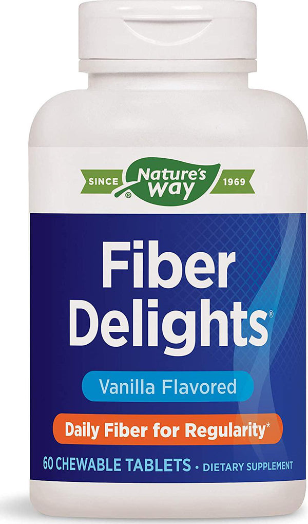 Enzymatic Therapy Fiber Delights Vanilla Chewables, 60 Tablets