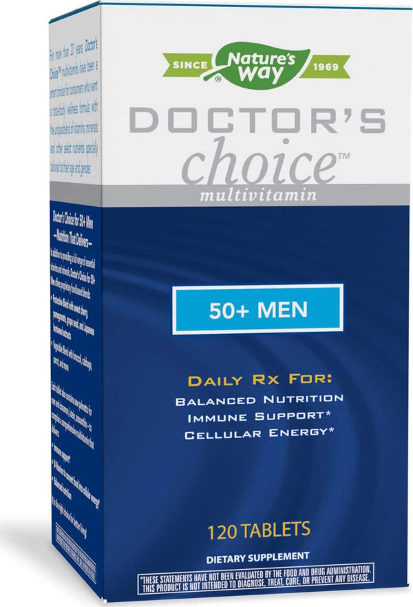 Enzymatic Therapy Nature's Way Doctor's Choice Multivitamin 50+ Men, Immune Support, + B Vitamins, 120 Tablets (00092)
