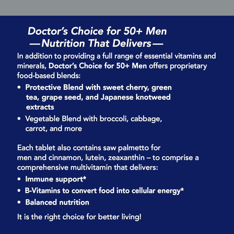 Enzymatic Therapy Nature's Way Doctor's Choice Multivitamin 50+ Men, Immune Support, + B Vitamins, 120 Tablets (00092)