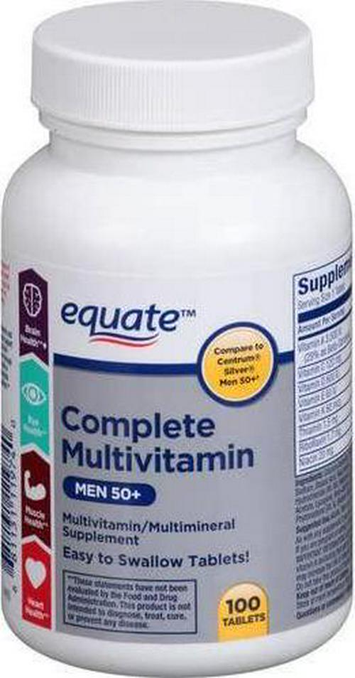 Equate - Complete Multivitamin, Men 50+, 100 Tablets (Compare to Centrum)