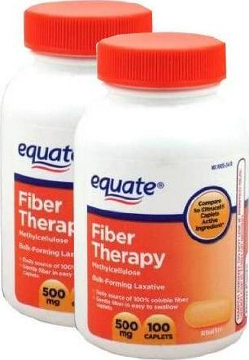 Equate Fiber Therapy 500mg Two 100ct Bottles