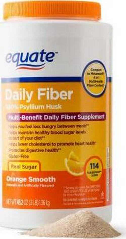 Equate Fiber Therapy Powder Supplement Value Size, 114 Ct, 48.2 Oz