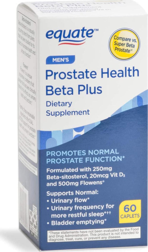 Equate Prostate Health Beta Plus Dietary Supplement Caplets, 60 Ct
