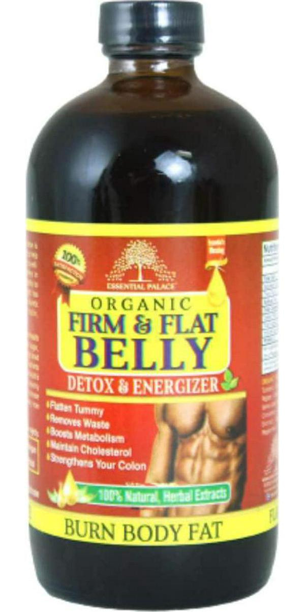 Essential Palace Organic Firm and Flat Belly Detox and Energizer - 100% Natural and Herbal Extracts - GMO Free, GMP Certified - Flatten Tummy, Remove Waste, Boost Metabolism, Strengthen Colon - 8 oz