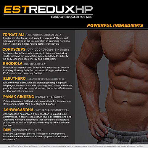 EstreduxHP Estrogen Blocker for Men | Aromatase Inhibitor, Anti Estrogen | Adaptogen Supplement for Men | VH Nutrition | 30 Day Supply