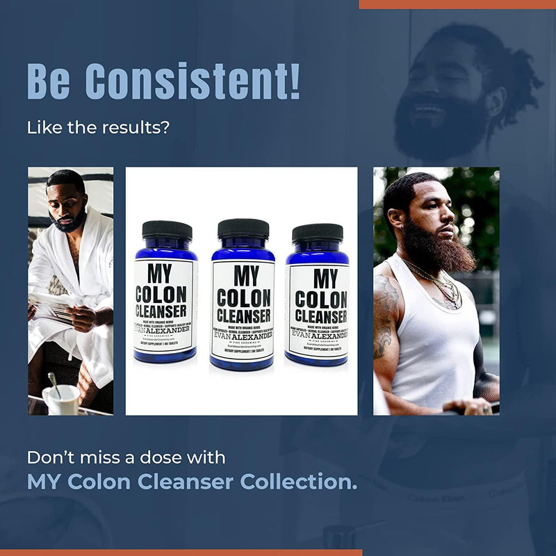 Evan Alexander Grooming My Colon Cleanser - Colon Cleanse with Organic Herbs - Vegan Detox Cleanse - All-Natural Colon Detox with Senna, Psyllium Husk, Dandelion, Flax Seed and Rhubarb - 30 Tablets