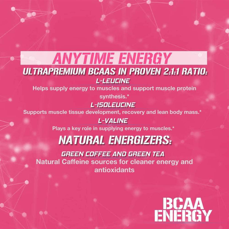 Evlution Nutrition BCAA Energy - High Performance Amino Acid Supplement for Anytime Energy, Muscle Building, Recovery and Endurance, Pre Workout, Post Workout (Pink Starblast, 30 Servings)