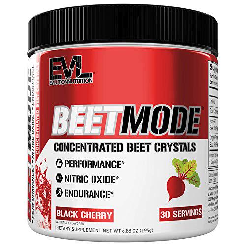 Evlution Nutrition Beet Root Powder Concentrated Beet Powder Crystals Nitric Oxide Booster and Natural Circulation Booster Antioxidants Vegan Non-GMO Endurance Superfood (Black Cherry 30 Servings)