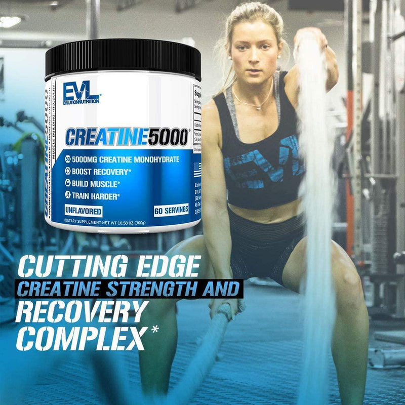 Evlution Nutrition Creatine5000 5 Grams of Pure Creatine Monohydrate in Each Serving Unflavored Powder (60 Servings)
