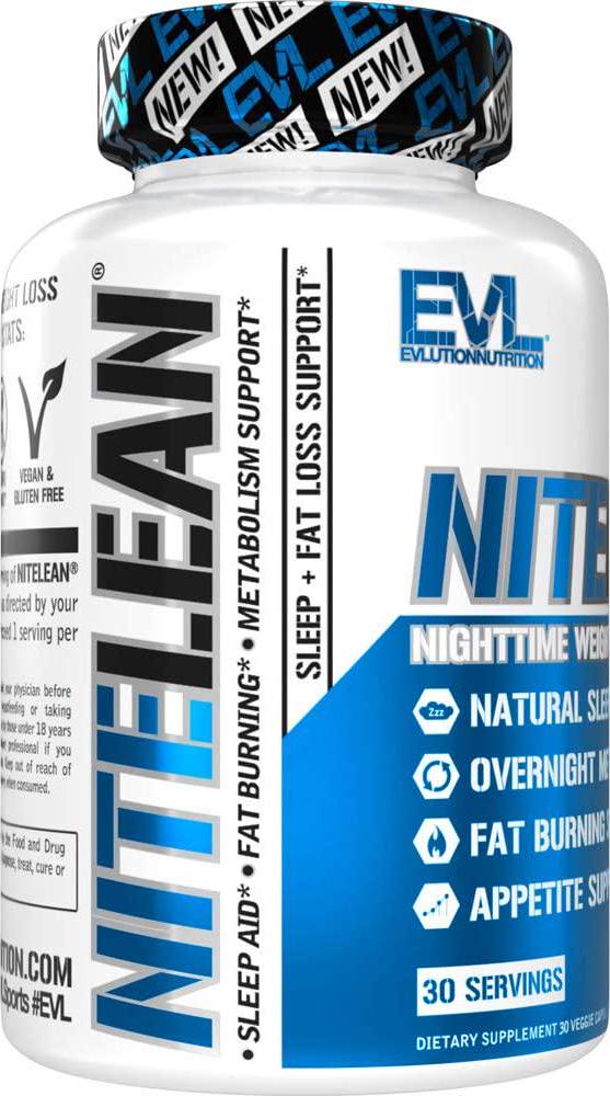 Evlution Nutrition Night Time Fat Burner Appetite Suppressant for Weight Loss Diet Pills - Natural Rest Aid, Metabolism Booster for Weight Loss for Women and Men - Weight Loss Supplements (30 Servings)