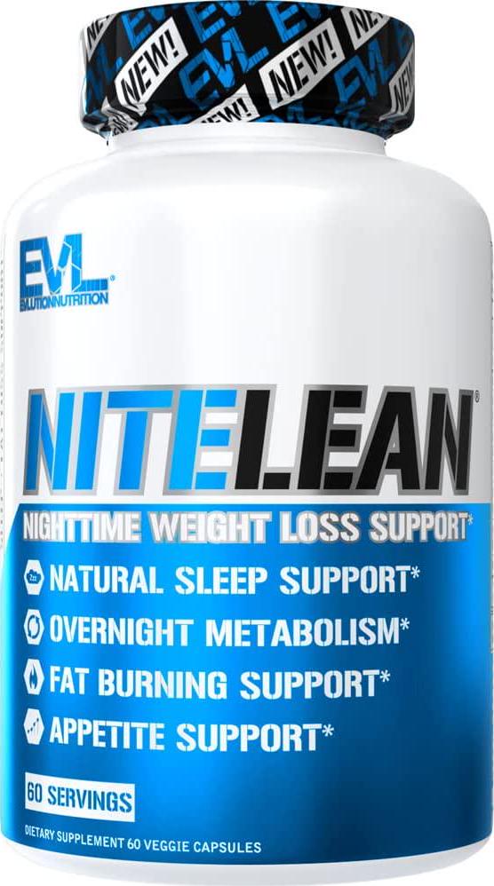 Evlution Nutrition Night Time Fat Burner Appetite Suppressant for Weight Loss Diet Pills - Natural Rest Aid, Metabolism Booster for Weight Loss for Women and Men - Weight Loss Supplements (60 Servings)