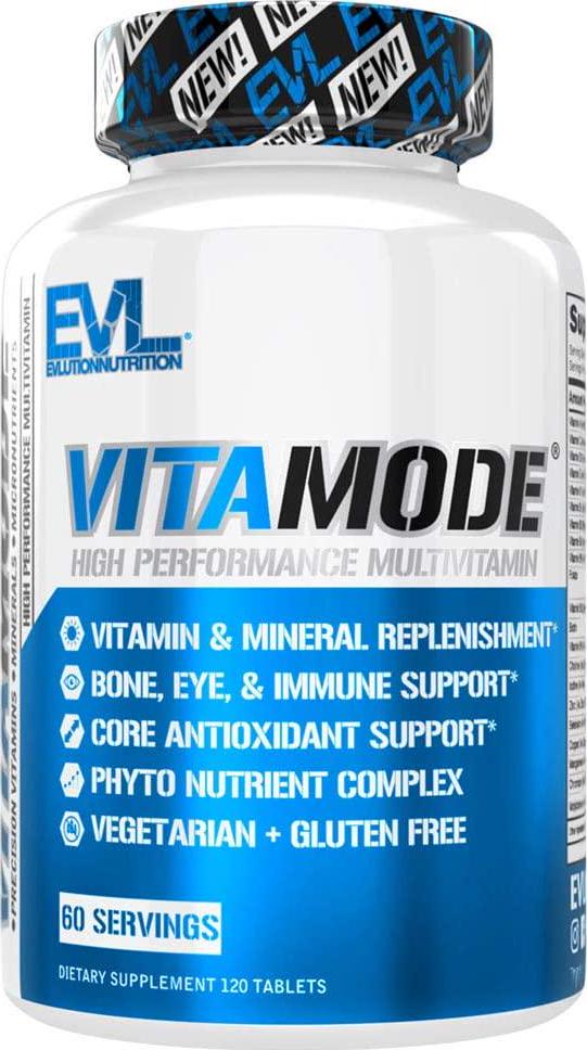 Evlution Nutrition VitaMode High Performance Men’s Multivitamin, Full Spectrum Vitamins and Minerals, Immune Health, Vitamin C and D, Zinc, Antioxidants, Skin, Hair, Bone, Eye Health (60 Servings)