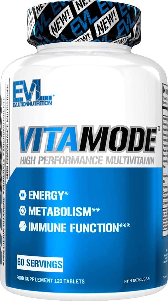 Evlution Nutrition VITAMODE Men’s High-Performance Daily Multivitamin, Full Spectrum Vitamins and Minerals, Vitamin C and D, Zinc, Antioxidants, 120 Tablets, 60 Days