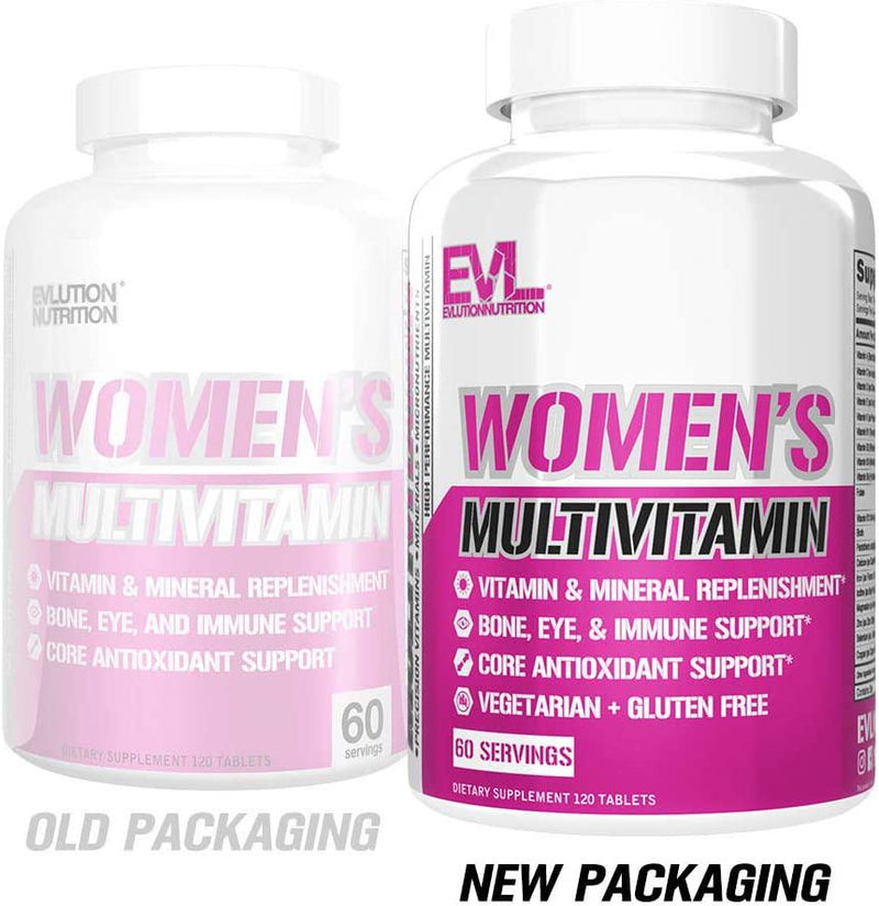 Evlution Nutrition Women's Daily Multivitamin Supplement, Biotin, Vitamins A B C D E, Calcium, Zinc, Lutein, Magnesium, Manganese and More, Essential Multi Vitamin for Women (60 Servings)