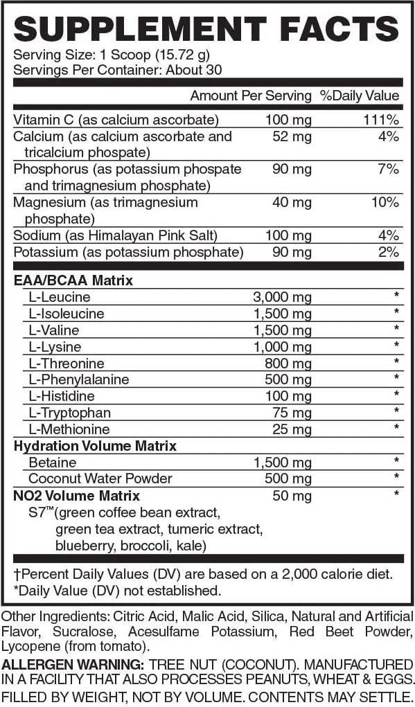 Evogen AminoKEM | Premium Essential Amino Acid, Nitric Oxide, Betaine anhydrous, S7, Recovery, Volumizing, Pump Catalyst