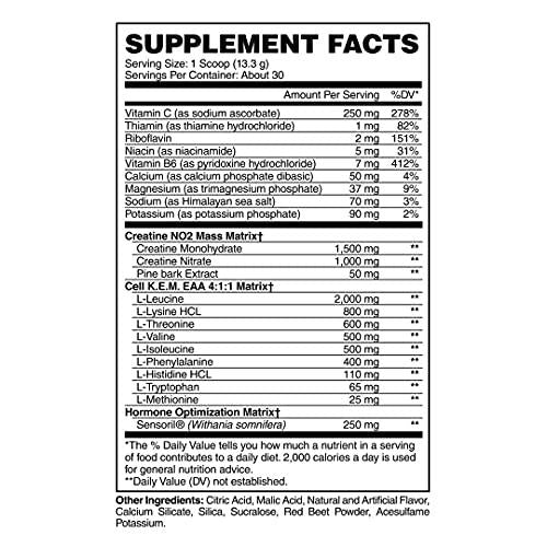Evogen CellKEM PR | Post Workout, Essential Amino Acids, Creatine Nitrate, Sensoril Ashwagandha, Recovery | Raspberry Lemonade