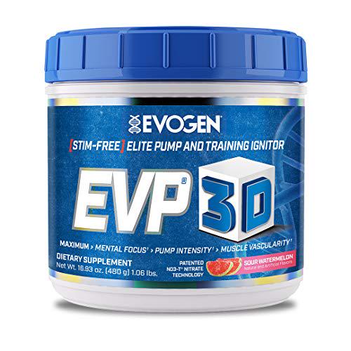 Evogen EVP-3D | Extreme Pre-Workout Pump Ignitor, Arginine Nitrate, Citrulline, Beta-Alanine, Lions Mane | Sour Watermelon