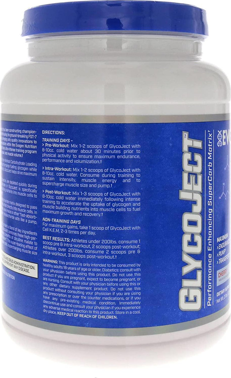 Evogen GlycoJect | Extreme Karbolyn Carbohydrate Powder | Cherry | 36 Servings
