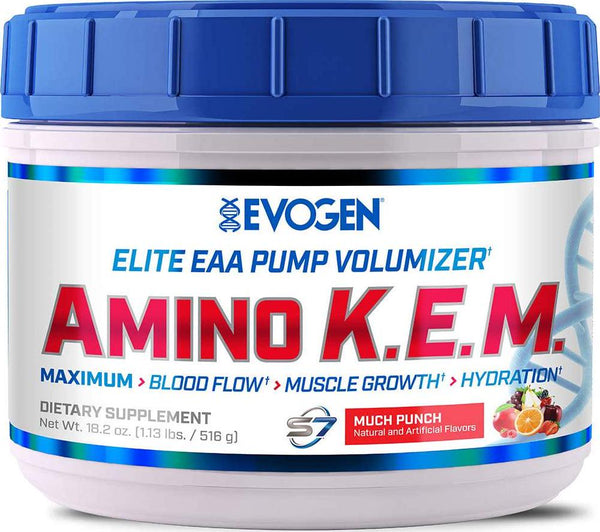 Evogen Nutrition AminoKEM | Premium Essential Amino Acid, Nitric Oxide, Betaine anhydrous, S7, Recovery, Volumizing, Pump Catalyst | Much Punch