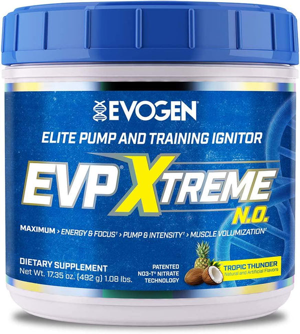 Evogen Nutrition EVP Xtreme NO | Arginine Nitrate, Beta-Alanine, Citrulline Pre-Workout, Nitric Oxide, Pumps | 40 Servings | Tropic Thunder