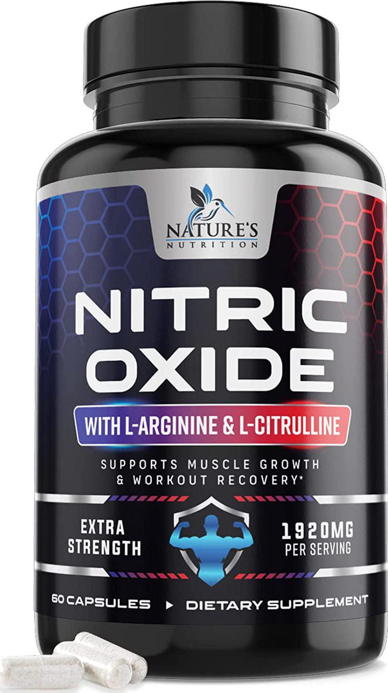 Extra Strength Nitric Oxide L-Arginine Supplement 2010mg - Citrulline Malate, AAKG, Beta Alanine - Premium Muscle Support Nitric Oxide Booster for Strength and Energy to Train Harder - 60 Capsule