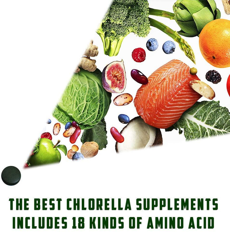 FEBICO Premium Organic Chlorella Tablets- Vegan, Best Green Superfood, Non-GMO, High Dietary Fiber, Rich Protein- USDA, Naturland, Halal Certified- 500mg, 180 Counts, 30 Days