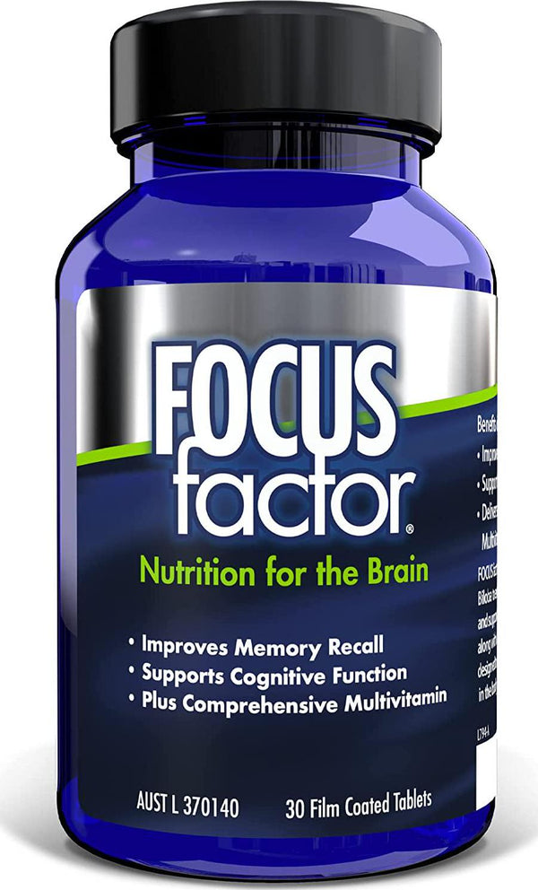 FOCUS factor, 30 Count - Tablets for Memory, Cognitive Function, Comprehensive Multivitamin - Ginkgo Biloba Extract - Brain Health Supplement – Neuronutrients, Multivitamins