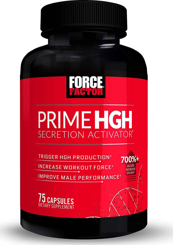 FORCE FACTOR Prime HGH Secretion Activator, HGH Supplement for Men with Clinically Studied AlphaSize to Help Trigger HGH Production, Increase Workout Force, and Improve Performance, 75 Capsules, Red (Packaging), 1-Pack