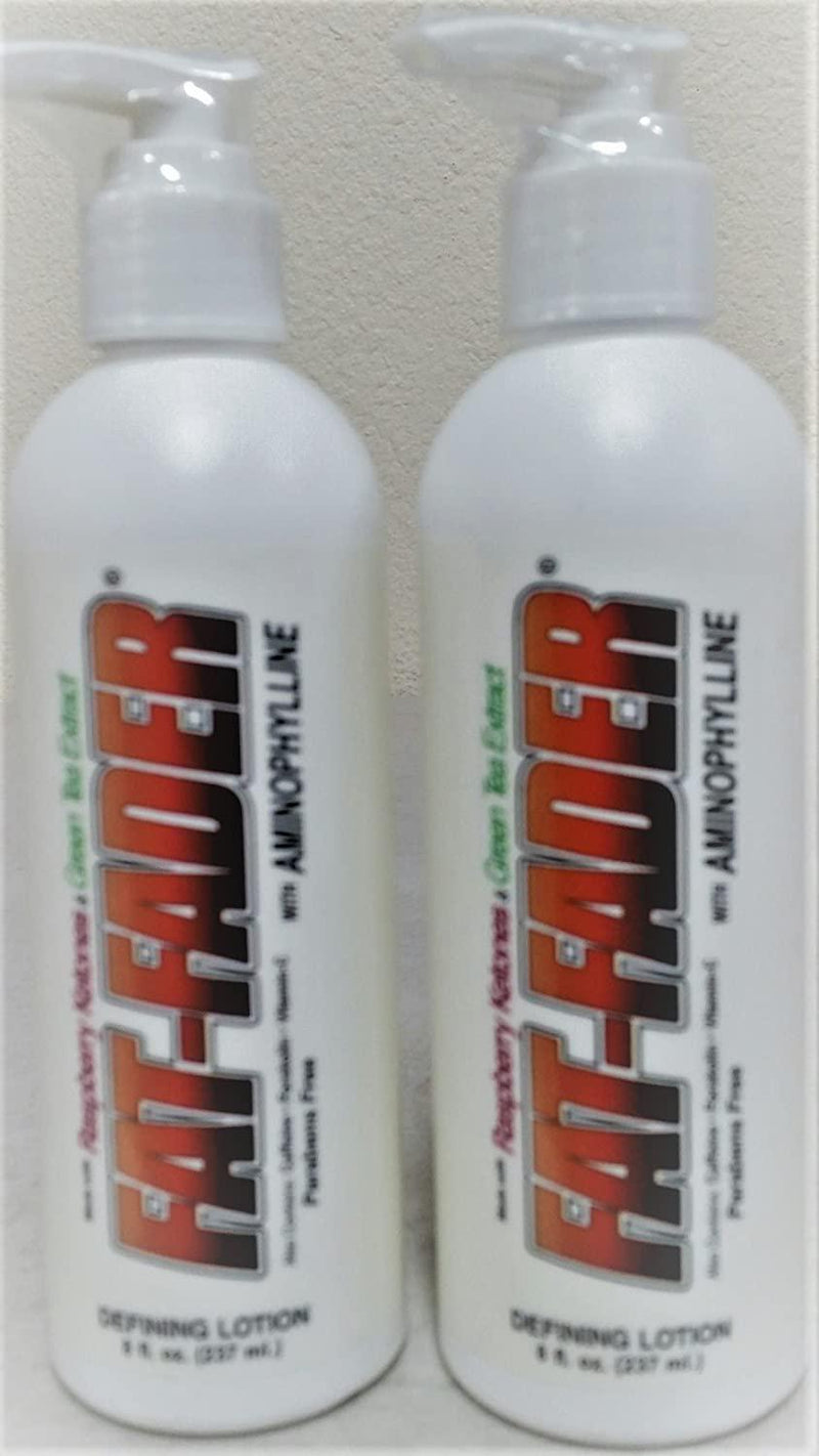 Fat Fader Slimming Lotion (2 Pack) 2.5% Aminophylline w/ Raspberry Ketones and Green Tea Extract
