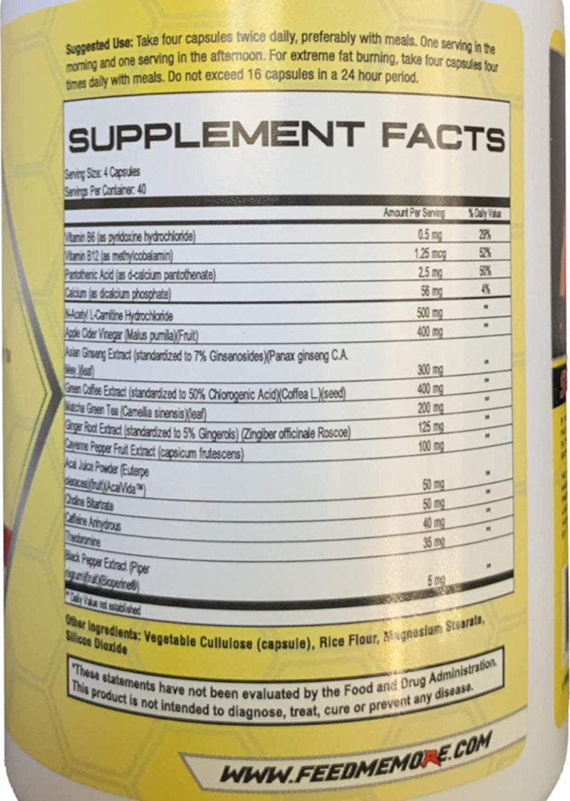 Feed Me More Shell Shock Weight Management Formula - All-Natural Weight and Appetite Management Supplement with Antioxidants, L-Carnitine, Apple Cider Vinegar, Matcha Green Tea and More 160 Pills