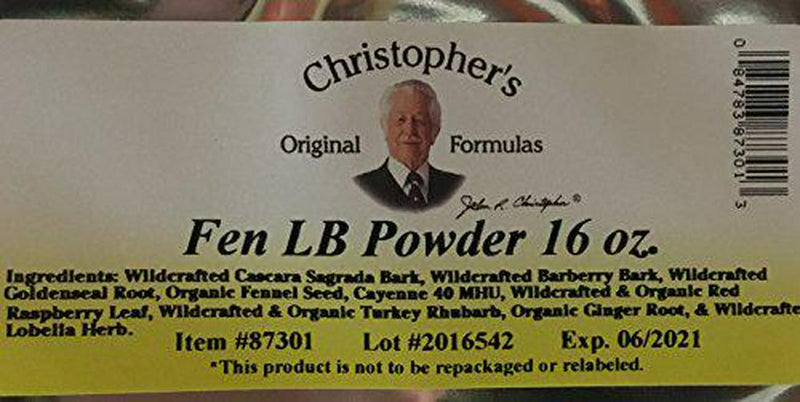 Fen Lower Bowel Powder - 16 oz by Christophers Original Formulas