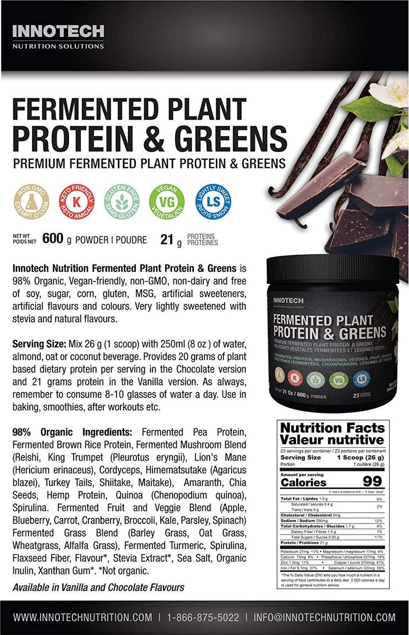 Fermented Plant Protein and Greens Chocolate Lightly Sweetened - 600 g