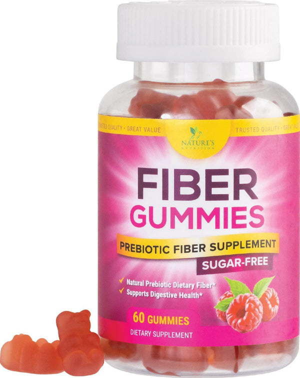 Fiber Gummies for Adults - Sugar Free and 4g per Serving - Natural Prebiotic Fiber Supplement Supports Digestive Health and Supports Regularity - Delicious Berry Flavor Gummy - 60 Gummies